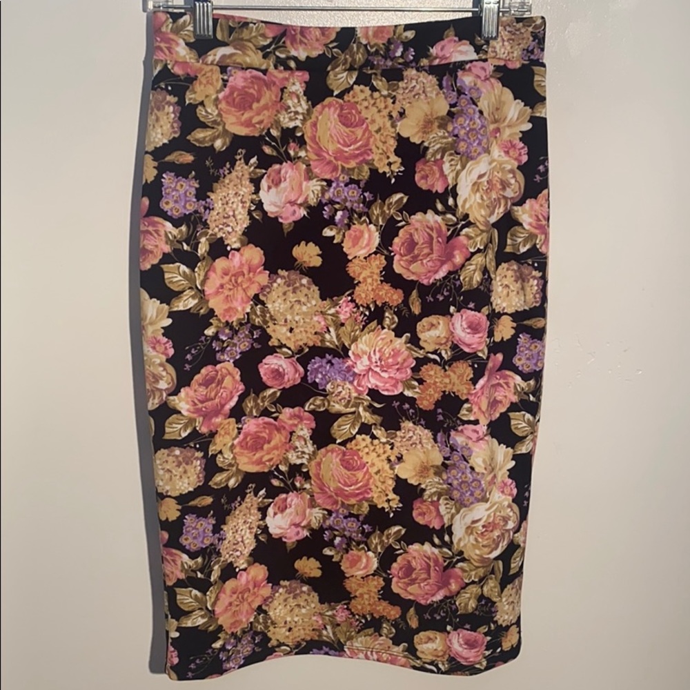 Floral Scuba Pencil Skirt